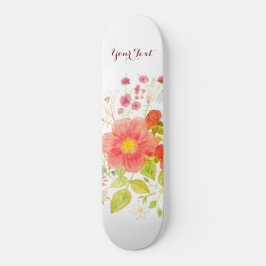 Skateboard com Flores de Verão