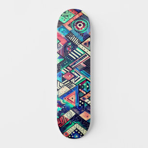 Skateboard com Grafite de Rua Colorida