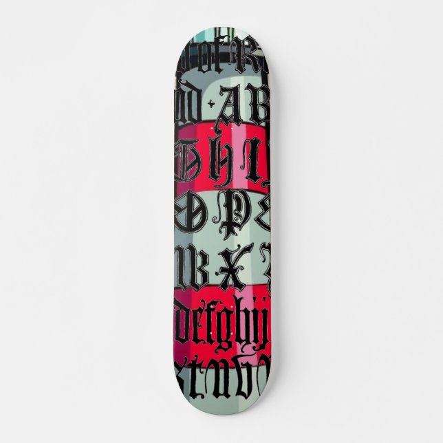 Skateboard com Letras Góticas (Frente)