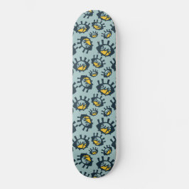 Skateboard com Padrão de Olhos Engraçados