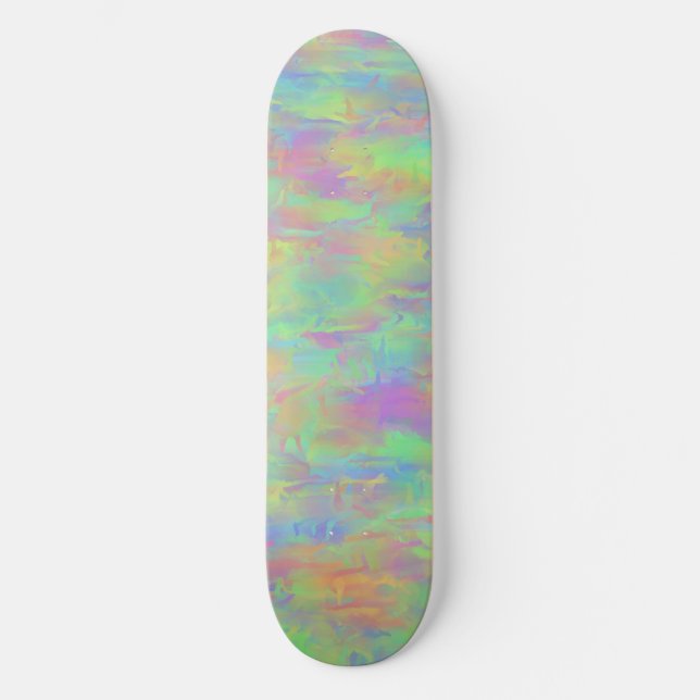 Skateboard com Padrão Multicolorido Abstrato (Frente)