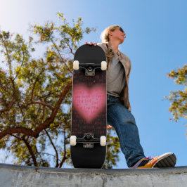 Skateboard Coração Rosa