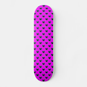 Skateboard Cores Intensas Rosa e Preto