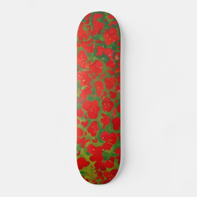 Skateboard das Flores Vermelhas (Frente)