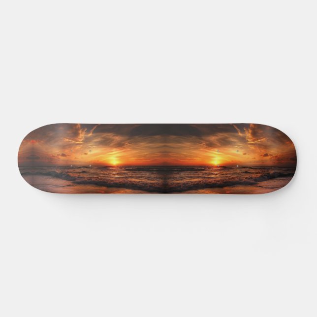 Skateboard das Ondas do Mar Sunset (Horz)