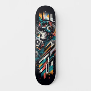 Skateboard de Arte de Rua Tech Retro-Futurista 22