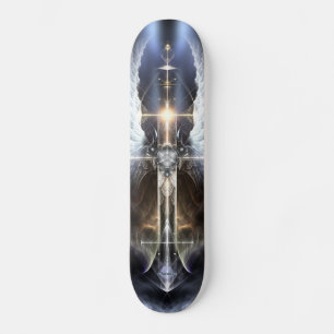 Skateboard de Arte Fractal através da cruz do Ange