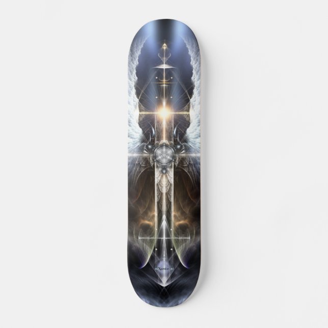 Skateboard de Arte Fractal através da cruz do Ange (Frente)
