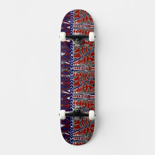 Skateboard de Batik Indonésio, vermelho naval bege