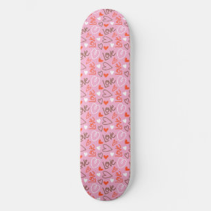Skateboard de Corações de Amor Escrevado