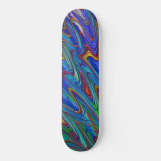 skateboard de derramar de óleo azul