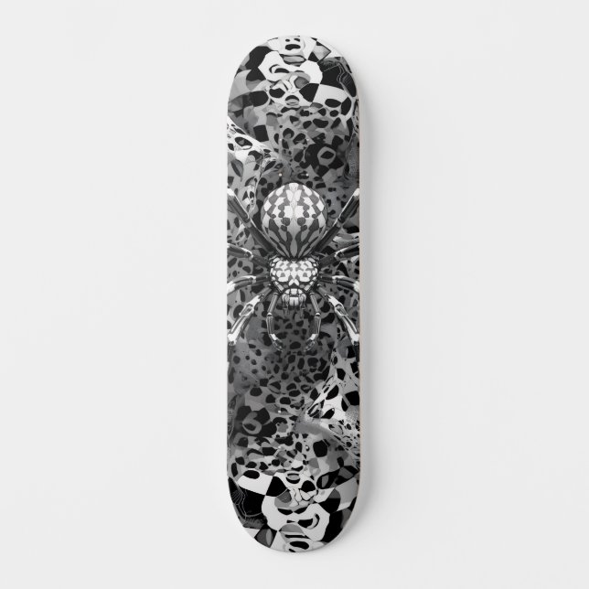 Skateboard de design único de aranha e teia de ara (Frente)