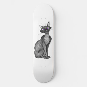 Skateboard de Gato Assustador