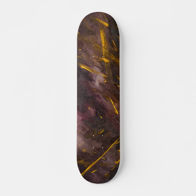 Skateboard de Mármore Nebulosa de Bronze Cósmico (Frente)