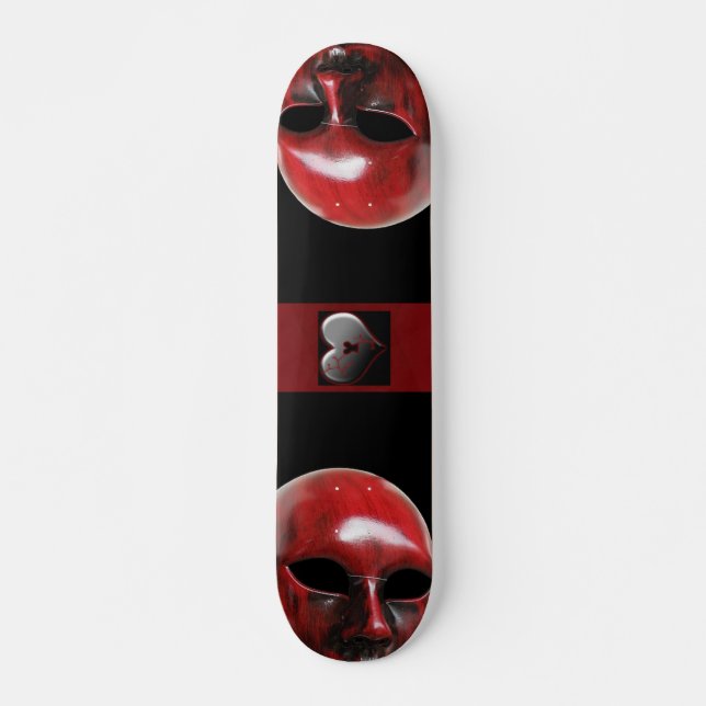 Skateboard de Máscara de Veneza Vermelha (Frente)