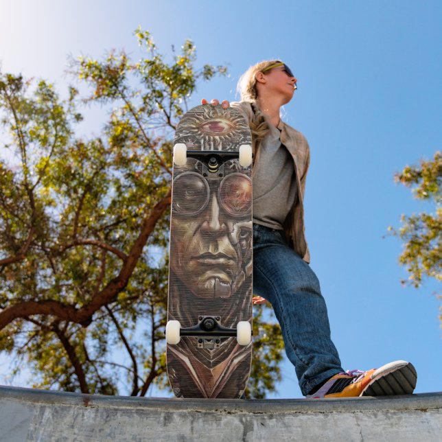 Skateboard de Olho de Cyborg Steampunk de Infinito (Ao ar livre 1)