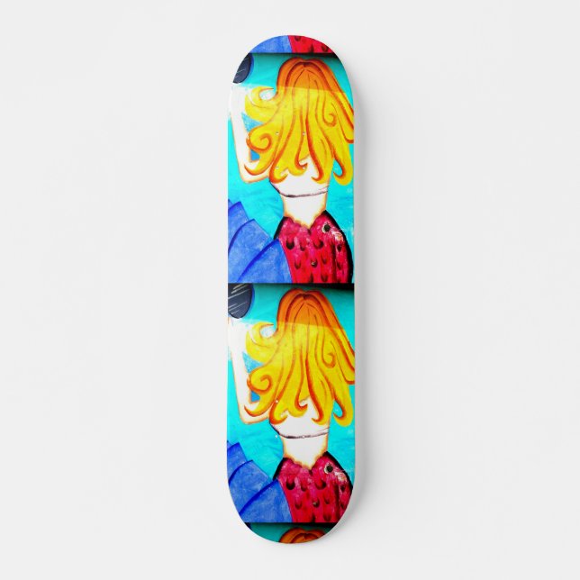 skateboard de sereia loira (Frente)