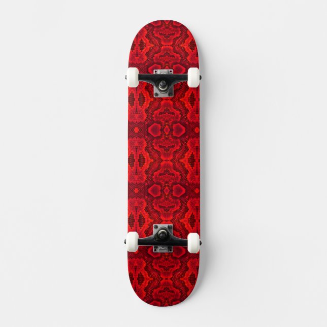 SkateBoard de textura de Cobra vermelho (Frente)