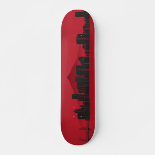 Skateboard Deck - Portland Skyline - Vermelho