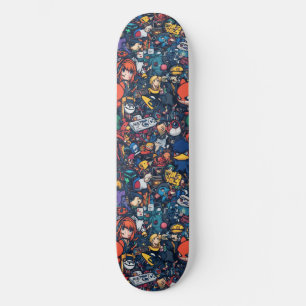 Skateboard Desenhado com Grafite Anime Legal