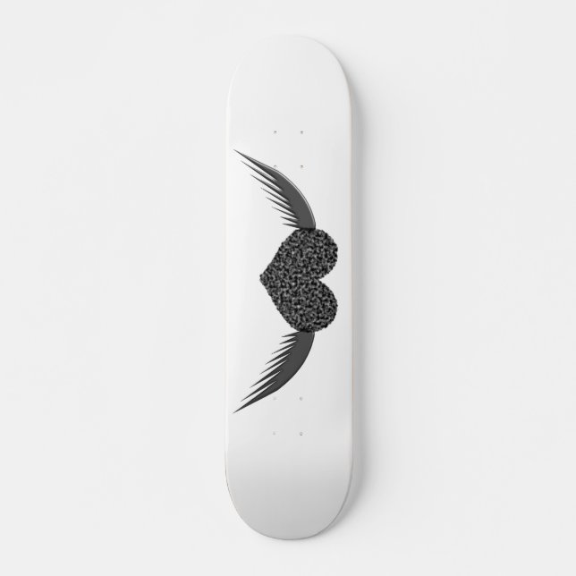 Skateboard do Coração do Amor com Ala Gótica (Frente)
