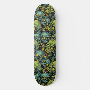 Skateboard do Dia das Bruxas Verde Zombie Spooky