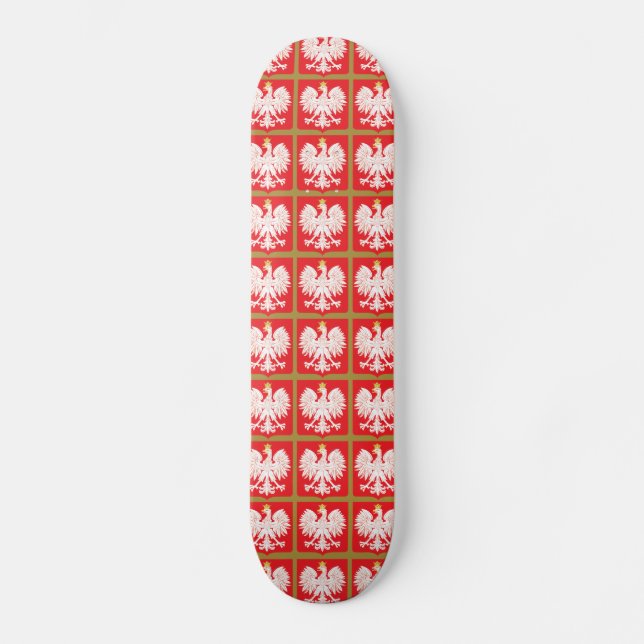 Skateboard do escudo vermelho da águia polonesa (Frente)