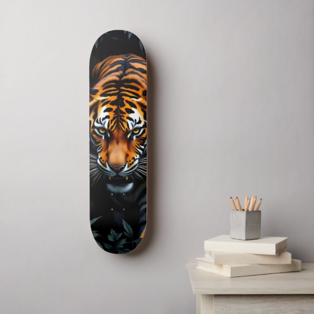 Skateboard do Tigre de Caça (Arte de parede)
