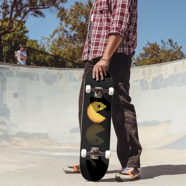 Skateboard fan art Pac-Man tribute jaune noir (Ao ar livre 2)