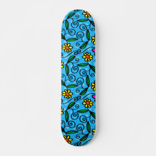 Skateboard Floral Abstrato