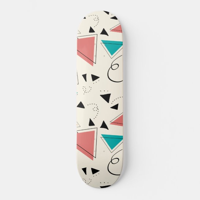 Skateboard Geométrico Retro dos Anos 90 (Frente)