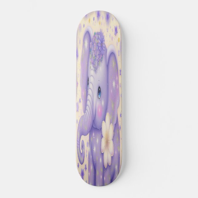 Skateboard Girly linda floreira elefante (Frente)