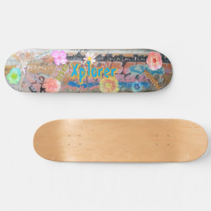 Skateboard Inspirado em Grafite de Explorador Urba