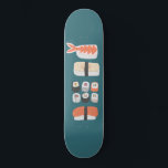 Skateboard Japonês Sushi<br><div class="desc">Sushi,  nigiri e maki enrolam uma deliciosa arte de comida para aqueles que adoram comer culinária japonesa.</div>