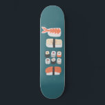 Skateboard Japonês Sushi<br><div class="desc">Sushi, nigiri e maki enrolam uma deliciosa arte de comida para aqueles que adoram comer culinária japonesa.</div>