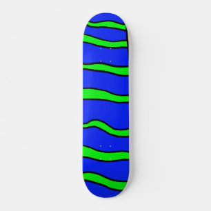 Skateboard Listras Verdes Azul
