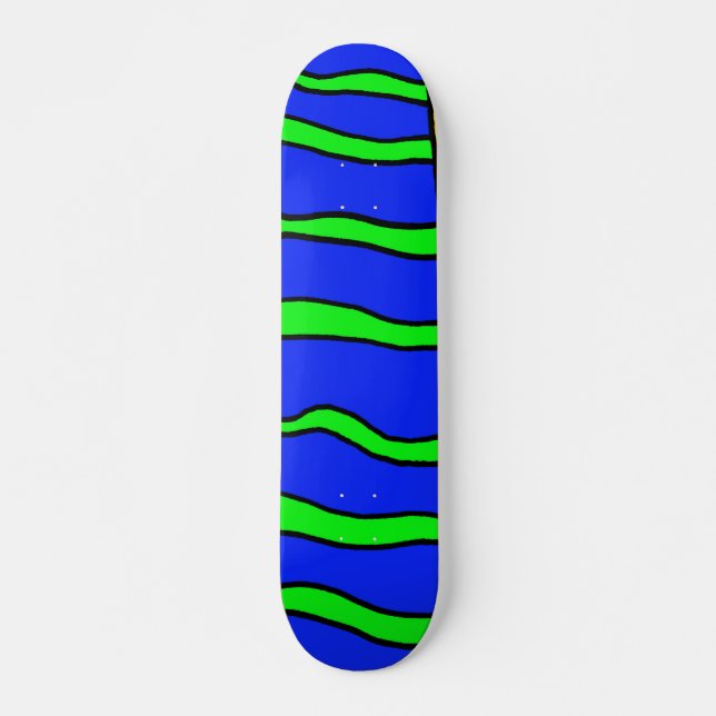 Skateboard Listras Verdes Azul (Frente)