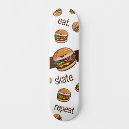 Skateboard motif burger kawaii "eat skate repeat"