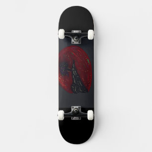 Skateboard Noite Iluminada pela Lua de Sangue