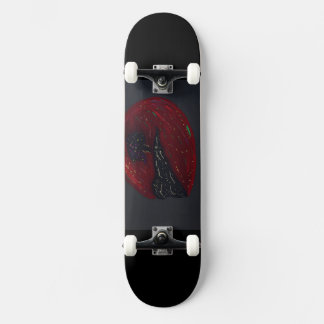 Skateboard Noite Iluminada pela Lua de Sangue