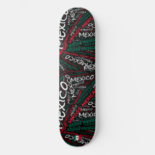 Skateboard Nuvem de Palavras Orgulho Nacional Méxi