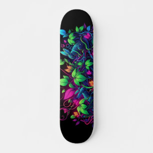 Skateboard Padrão de Grafite de Luz Negra
