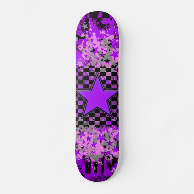 Skateboard Personalizada em Estrela Roxa (Frente)