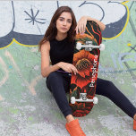 Skateboard Personalizado do Jardim Negro<br><div class="desc">O skate do jardim escuro em laranja e preto para personalizar com seu próprio nome!</div>