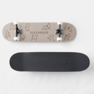 Skateboard Personalizado Fox Terrier Com Nome