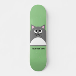 Skateboard Personalizado Gatinho Cinza