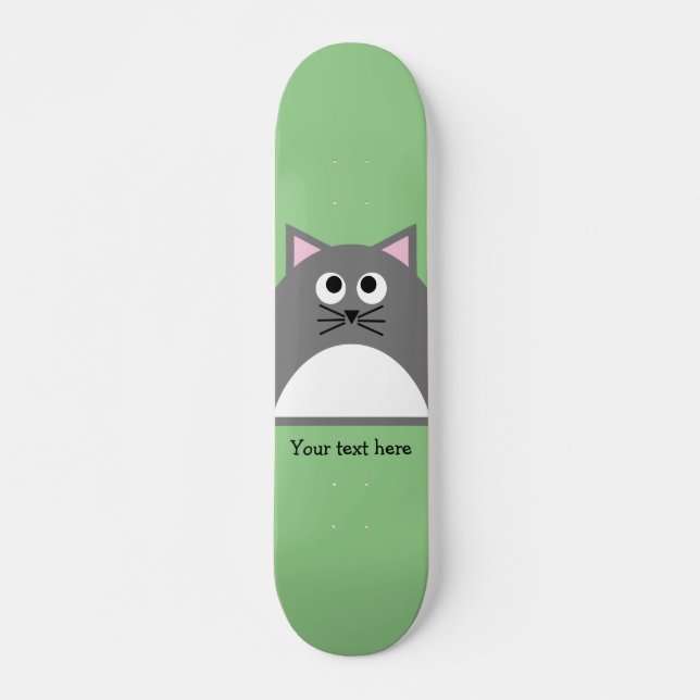 Skateboard Personalizado Gatinho Cinza (Frente)