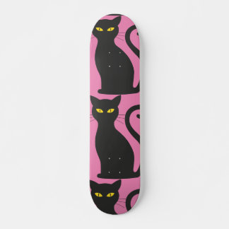 SKATEBOARD PINK PRETO LEGAL GATO
