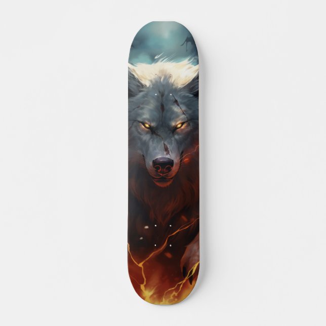 Skateboard Poderoso lobo depredador  (Frente)