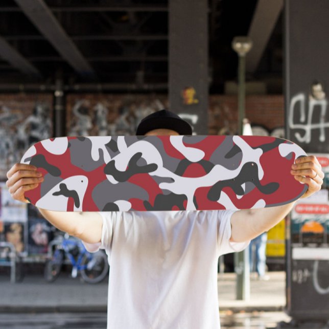 Skateboard Red Camo | Quadro de bordo (Red Camo Skateboard Deck)